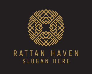 Rattan - Woven Fabric Textile logo design