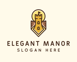 Manor - Castle Defense Tower logo design