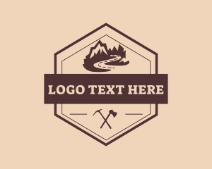 Camper - Mountain Peak Scenery logo design