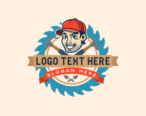 Trowel - Carpenter Builder Man logo design