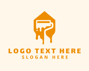 Paint Roller - Orange Paint Roller logo design