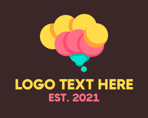 Online Class - Colorful Brain Bubbles logo design
