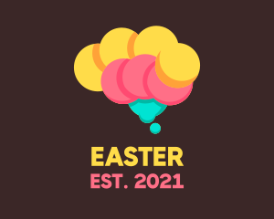 Chat Head - Colorful Brain Bubbles logo design