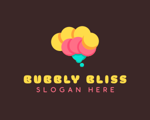 Colorful Brain Bubbles  logo design