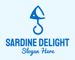 Sardine - Blue Fish Hook logo design