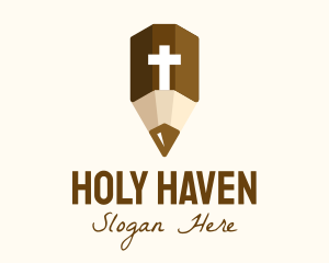 Holy Crucifix Pencil logo design