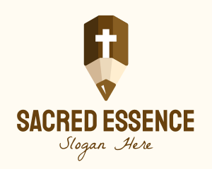 Sacramental - Holy Crucifix Pencil logo design