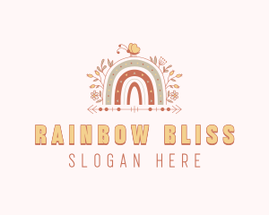 Butterfly Boho Rainbow logo design