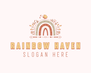 Butterfly Boho Rainbow logo design