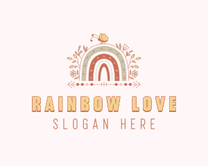 Butterfly Boho Rainbow logo design