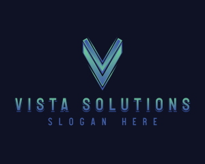 Tech Company Letter V logo design