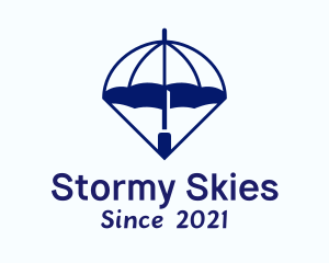 Blue Weather Umbrella logo design