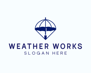 Blue Weather Umbrella logo design