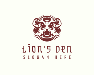 Mythical Chinese Lion logo design