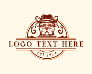 Hat - Dapper Bulldog Kennel logo design