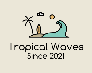 Surfing Surf Beach Wave logo design