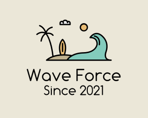 Tsunami - Surfing Surf Beach Wave logo design