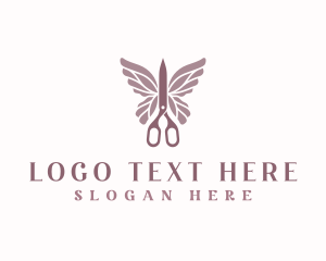 Shears - Scissors Wings Salon logo design