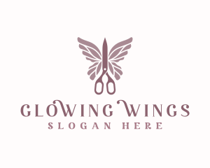 Scissors Wings Salon logo design