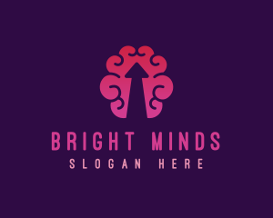 Science - Brain Mind Arrow logo design