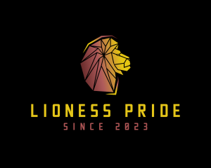 Geometric Lion Animal logo design