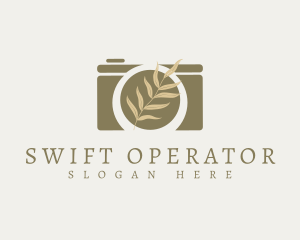 Vintage Leaf Camera logo design