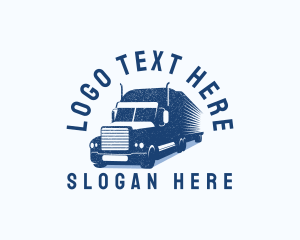 Moving Company - Trailer Truck Logistics Transportation logo design