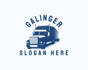 Trailer Truck Logistics Transportation Logo