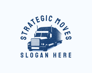 Trailer Truck Logistics Transportation logo design