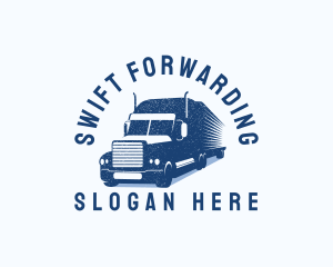 Trailer Truck Logistics Transportation logo design