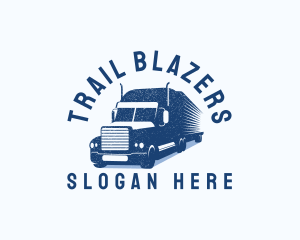 Trailer Truck Logistics Transportation logo design