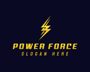 Power Lightning Bolt logo design