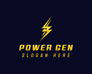 Power Lightning Bolt logo design