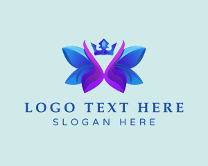 Nature - Butterfly Flower Crown logo design