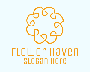 Gold Ornamental Flower logo design