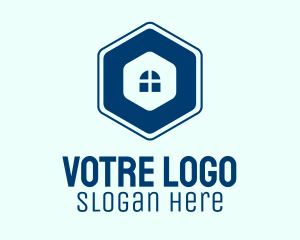 Blue Window Hexagon Logo