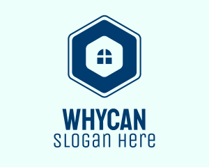 Blue Window Hexagon Logo