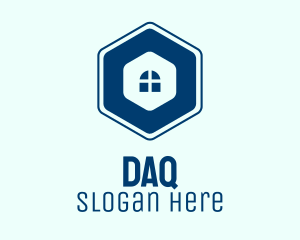 Housing - Blue Window Hexagon logo design