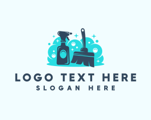 Clean - Spray Cleaning Sanitation logo design