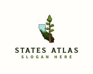 California Giant Sequoia Tree logo design