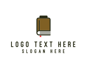 Battery - Library Book Bookmark logo design