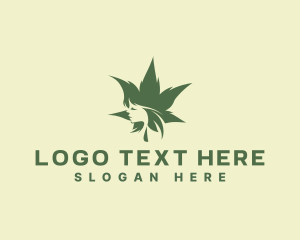 Silhouette - Feminine Woman Marijuana logo design