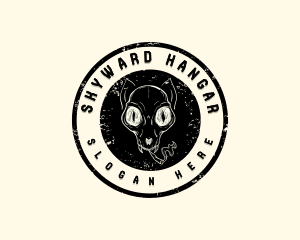 Cat Skull Smoke logo design