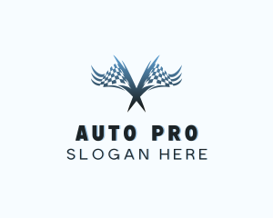 Auto - Auto Race Flag logo design