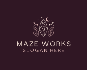 Moon Crystal Jewelry logo design