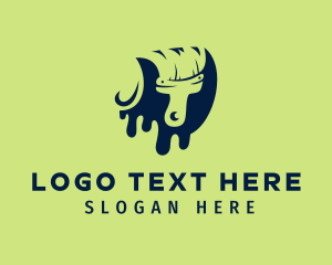 Text Logo - Brush Paint Drip logo design