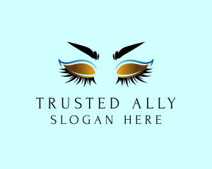 Gold Eyebrow Lashes Logo