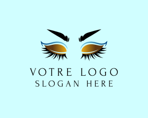 Gold Eyebrow Lashes Logo