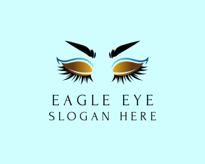 Gold Eyebrow Lashes logo design