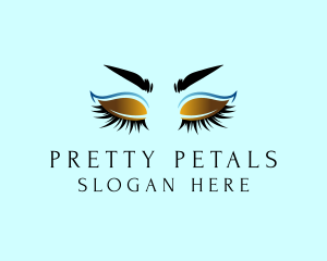 Gold Eyebrow Lashes logo design